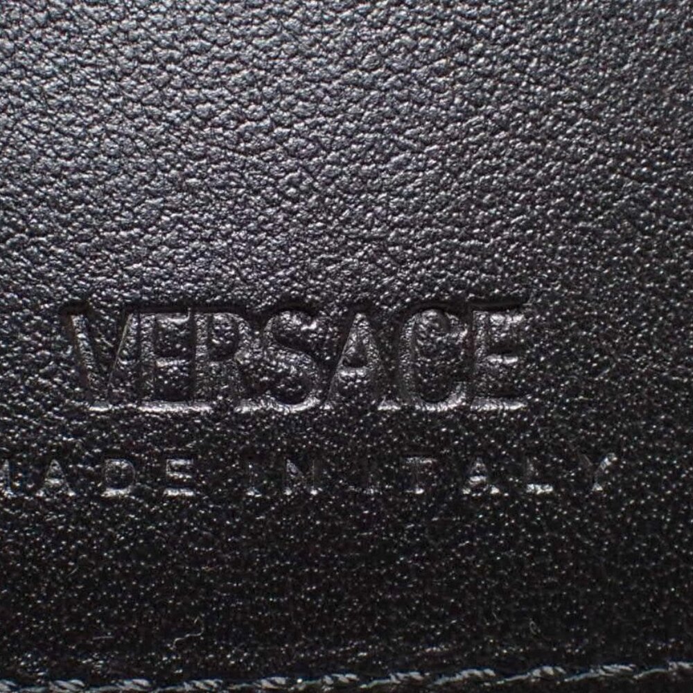 Versace Medusa Head Bifold Leather Wallet - Black & Gold - Picture 12 of 12